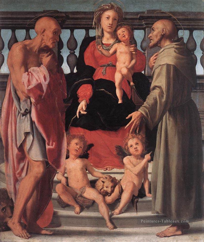 Vierge à l’Enfant Portrait de deux saints Florentine maniérisme Jacopo da Pontormo Peintures à l'huile